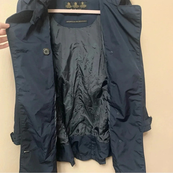 Barbour Featherweight Valerie Short Trench Jacket in Dark Navy Blue Size 6 - Picture 13 of 16